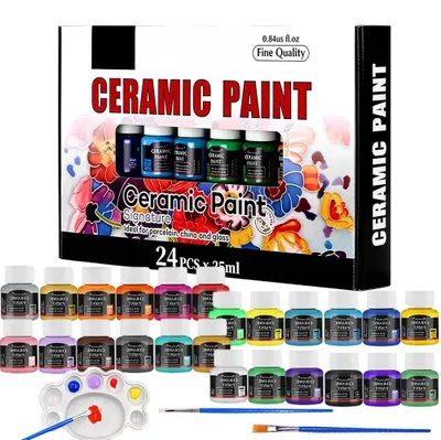 Porzellanmalfarben-Set, 24 x 25 ml, spülmaschinenfest, für Tassen