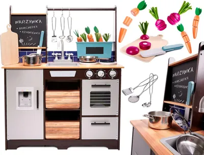 Obrázek produktu pro Dětská dřevěná kuchyňka MDF s doplňky LOFT XXL 96cm