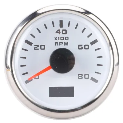 Immagine prodotto di Conta-giri con contatore delle ore di funzionamento, 5,1 cm, 8000 giri/min, indicatore di giri retroilluminato a 7 colori per autocarri, trattori, automobili, camper, barche, DC 9 b