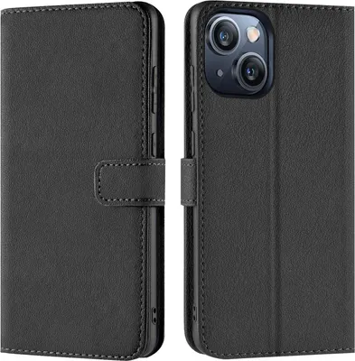 Produktbild von Conie Klapp Tasche für iPhone 15 Kartenfach Rundumschutz Hülle in Schwarz