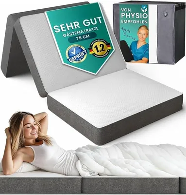 Imagen del producto de Colchón plegable de 75x195 cm, 13 cm de grosor – colchón cómodo para invitados, plegable