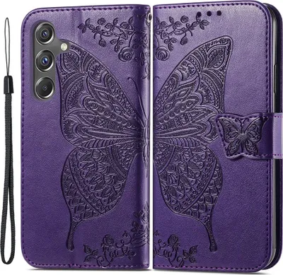 Produktbild von Samsung Galaxy A15 Hülle - Coverup Schmetterling Klapphülle - Violett