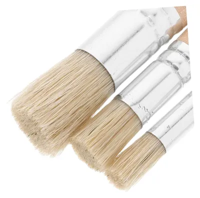 Produktbild von 3-teiliges Malerpinselset mit Borstenpinseln für Acryl-, Öl- und Aquarellmalerei