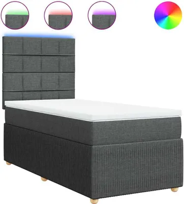 Produktbild von vidaXL Boxspringbett mit Matratze Dunkelgrau 80x200 cm Stoff