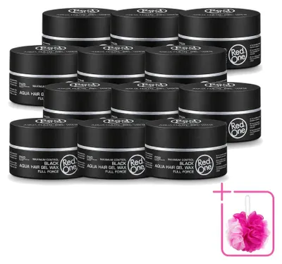 Produktbild von 12 x Red One Haarwax Black Aqua Hair Gel Wax - 150 ml - Sparpackung - 12 Stücke