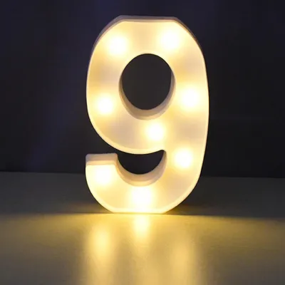 Produktbild von LED Leuchtzahl 3D, 22 cm Zahl 9
