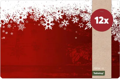 Produktbild von Abwaschbare Tischsets 12er Set Weihnachten Schnee