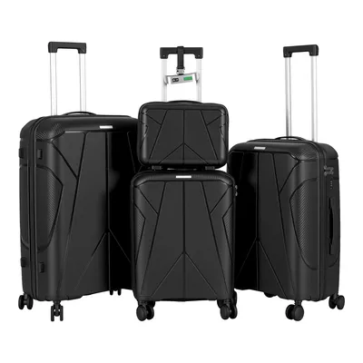 Produktbild von xDays Kofferset 4-teilig Schwarz 20/24/28 Zoll mit Beautycase und TSA-Schloss