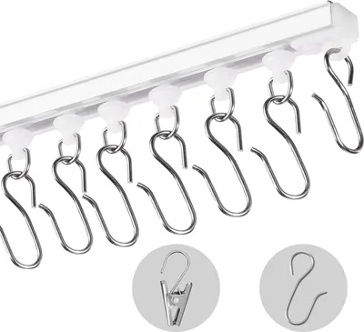 Image de VEVOR Kit de rails pour rideaux de plafond, 3 m, système de rails autocollants pour plafond, rideaux sans percer, rail pour rideaux de séparation de pièce, convient pour les plafonds de salon, blanc
