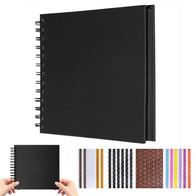 Productafbeelding van Fotoalbum voor Zelfontwerpen met 80 Zwarte Pagina's