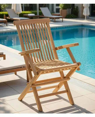 Produktbild von Holz Gartenstuhl im modernen Design für entspannende Momente im Freien