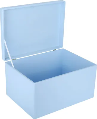 Image de Creative Deco Boite de Rangement en Bois Bleu 40 x 30 x 24 cm (+/- 1 cm)