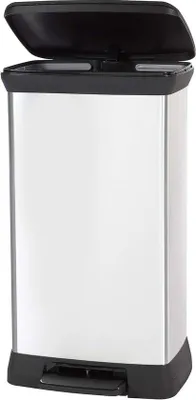 Image de Poubelle à pédale en acier inoxydable de 50 litres, couleur argent