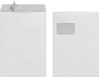Produktbild von Versandtaschen C4 Haftklebung mit Fenster VE=25x10 Stück weiß 90g/qm