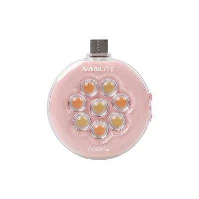 Produktbild von Nanlite cookie Mini Smartphone light Handy LED Leuchte rund rosa, coral pink