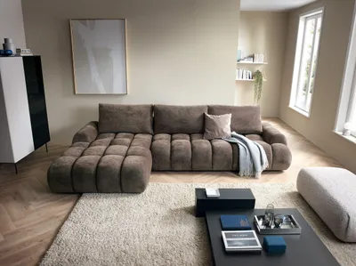 Produktbild von Masseno Ecksofa GARDA mit Schlaffunktion L-Form, Sofa mit Bettkasten, Wohnzimmersofa, Couch, Soffa, Bettsofa, Couchgarnitur- Braun, DITRA NEW 29