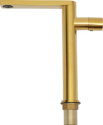 Productafbeelding van Keukenmengkraan, roestvrij staal. Waterkraan voor badkamer of keuken. Badkamerkraan, wastafelkraan, goudkleurig