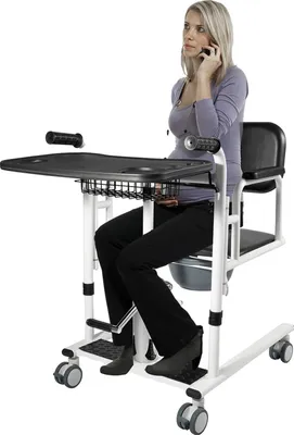 Produktbild von Hydraulischer Patientenlift, Tragfähigkeit 150kg, Hubhöhe 41-65cm, Radkonfiguration 4 Räder