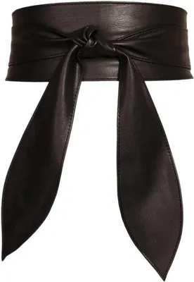 Produktbild von Breite Damenriemen in Schwarz Leder für formelle Anlässe - Strick und Tailleurriemen mit Knopfdetail - geeignet für Hochzeiten, Feiern, Bankette - Größe M 11,5 x 212 cm