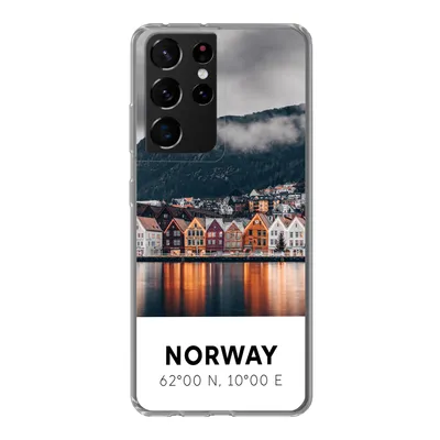 Produktbild von MuchoWow® Handyhülle Schutzhülle Hülle für Samsung Galaxy S21 Ultra Norwegen - Skandinavien - Bergen - Winter Silikon Softcase Handy Hülle - Mobiltelefon