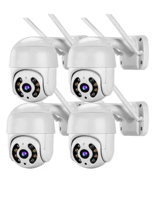 Image de 4 caméras, RobiCam, iCsee, caméras d'extérieur, Wi-Fi, caméra étanche, 4 MP, ULTRA HD