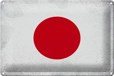Produktbild von Blechschild Flagge Japan 30x20cm Flag of Japan Vintage