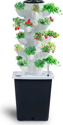 Produktbild von Hydroponisches Pflanzsystem mit Pumpe, vertikaler Gartenkasten für 25 Pflanzen, Indoor-Garten-Set mit Wassertank