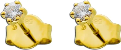 Produktbild von Brillant Solitär Ohrstecker Gold 585 14K Natur Diamanten 0.20ct