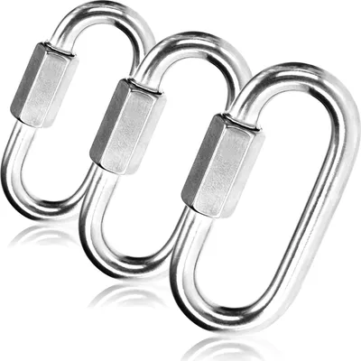 Obrázok produktu pre COM-FOUR® 3x skrutkový konektor - Núdzový článok reťaze 8 mm - Karabína so skrutkovým zámkom - Materiál karabíny - Konektor - Nerezová oceľ 304, odolná proti korózii, trvanlivá