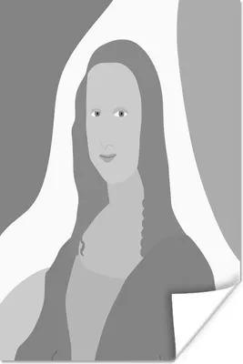Produktbild von MuchoWow® Poster Mona Lisa - Porträt - Schwarz - Weiß 120x180 cm - Kunstposter