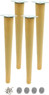 Produktbild von Buchenholzn Beine 40 cm – Lackierte Möbelbeine für DIY Projekt, Möbelrestaurierung und moderne Möbel