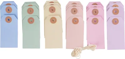 Produktbild von VBS Geschenkanhänger-Set Pastell, 24 Stk.