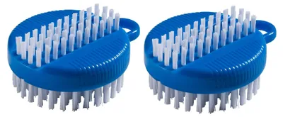 Zdjęcie produktu dla haug bürsten - Zestaw 2 szczoteczek do paznokci w kolorze niebieskim - Wymiary ok. 75x60x30 mm, można używać dwustronnie
