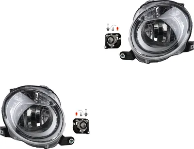 Productafbeelding van Koplampset geschikt voor Fiat 500, model 312, bouwjaar 10/07-06/15, met H7 lampen, mistlampen en knipperlichten. Artikelnummers: 51822888, 51786773, 51822889, 51786774, 51787491, 51787492. Johns