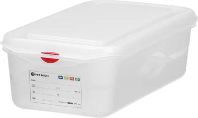 Image de Conteneur en polypropylène GN 1/3, HENDI, GN 1/3, 4 L, transparent, 325 x 176 x (H) 100 mm
