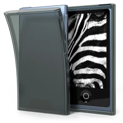 Produktbild von kwmobile Hülle kompatibel mit Apple iPod Nano 7 - Silikon Backcover Schutzhülle - Cover Case in Schwarz Transparent