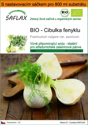 Obrázek produktu pro SAFLAX Garden in the bag - BIO - Cibulka fenyklu - Foeniculum vulgare var. azoricum - 100 Semena - S pěstebním substrátem v praktickém samovztyčovacím sáčku