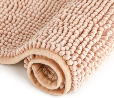 Productafbeelding van Chenille badkamermat, antislip, zacht en absorberend, wasbaar, douchemat voor badkamer, 40 x 60 cm