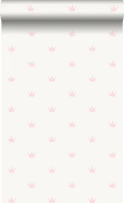 Obrázek produktu pro Origin Wallcoverings tapety malé korunky bílé a růžové 53 cm x 10,05 m