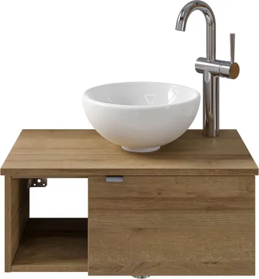 Produktbild von Pelipal Serie 6915 SET-044-035 Waschtisch mit Unterschrank bestehend aus: Keramik-Aufsatzbecken, Waschtischplatte, Waschtischunterschrank