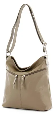 Produktbild von modamoda de T196 Damen Leder Schultertasche Umhängetasche hand Italy, Far
