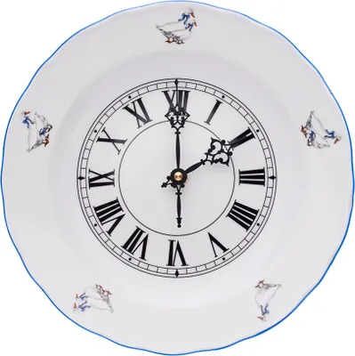 Zdjęcie produktu dla Czeska porcelana, a.s., Zegar Dubí, czeska porcelana, 24 cm, gęś, czeska porcelana