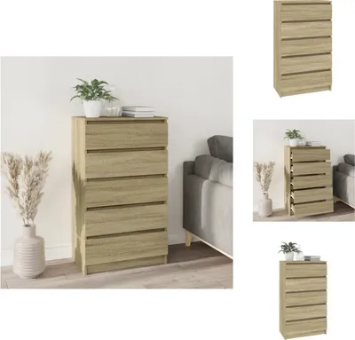 Obrázek produktu pro vidaXL Sonoma dubová zásuvková skříňka 60x36x103 cm materiál na bázi dřeva - Komody
