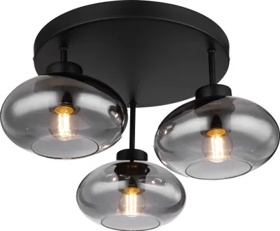 Produktbild von Globo Lighting Deckenleuchte Metall schwarz matt, 3x E27