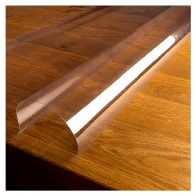 Produktbild von Tischfolie 0,30 mm Dicke Transparent Abwaschbar Garten-Tischdecke PVC Wasserabweisend Eckig Meterware, Größe: 110x220 cm