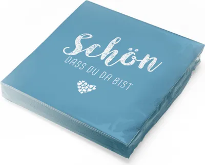 Produktbild von itenga 20x Serviette Schön dass du da bist blau nordic blue
