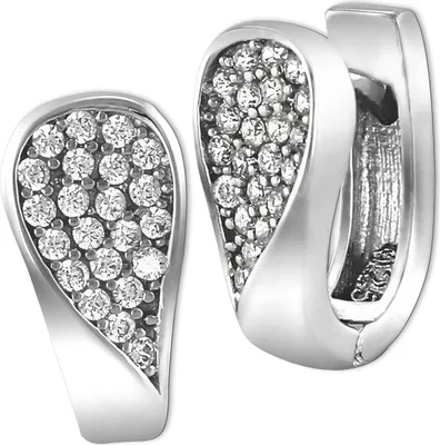 Image de SilberDream Femme Boucles d'oreilles Glamour Zirconia blanc Créoles 925 Argent D2SDO4327W