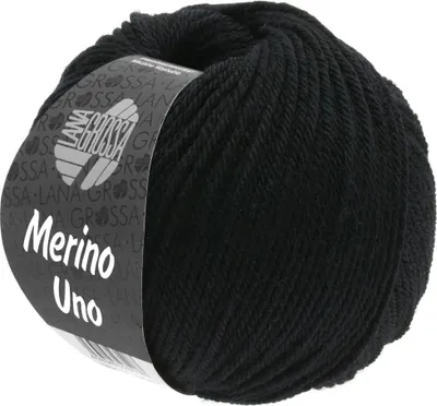 A ball of black yarn with a label.