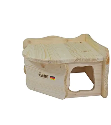 Produktbild von Elmato 12900 Eckhaus Malaga Nagerhaus, Softline Massivholz, 32x32x20cm