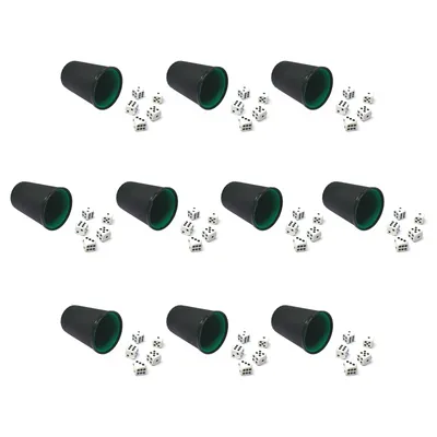 Produktbild von 10x Würfelbecher mit je 5 Würfel | Knobelbecher | Knobel Chicago | Würfelset